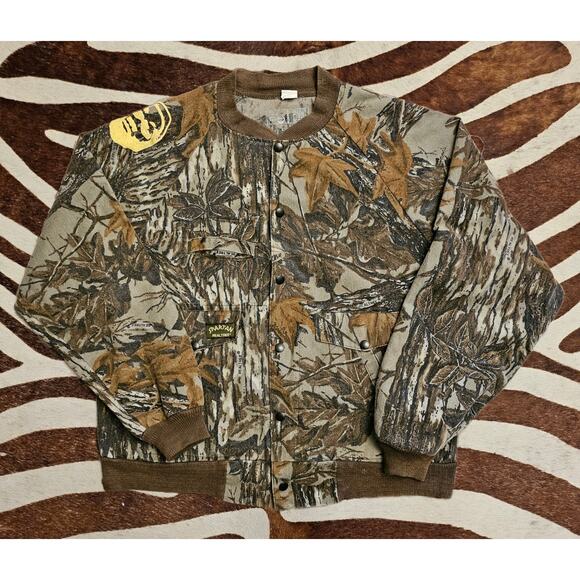 Vintage Spartan Realtree Bomber Jacket Up cycled "The System Dont Work" Artist L - Picture 2 of 7